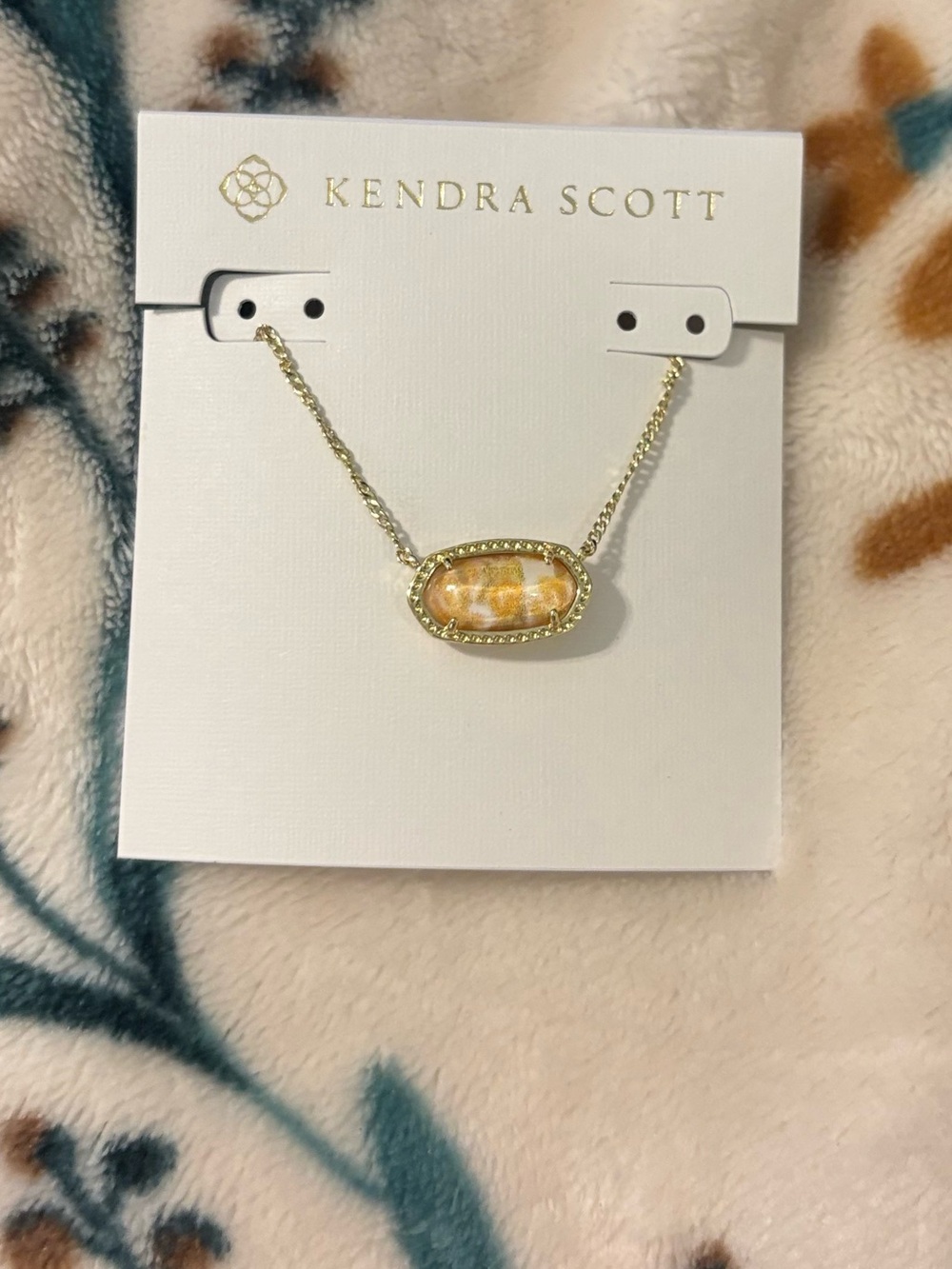 Kendra Scott Gold and Yellow floral Elisa Pendant Necklace